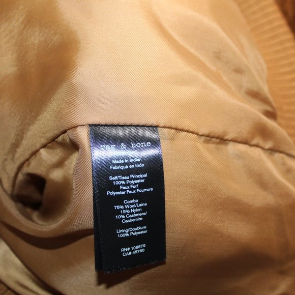 NWOT rag & bone Nikki Faux Fur Zip Front Jacket Coat M - Picture 8 of 8